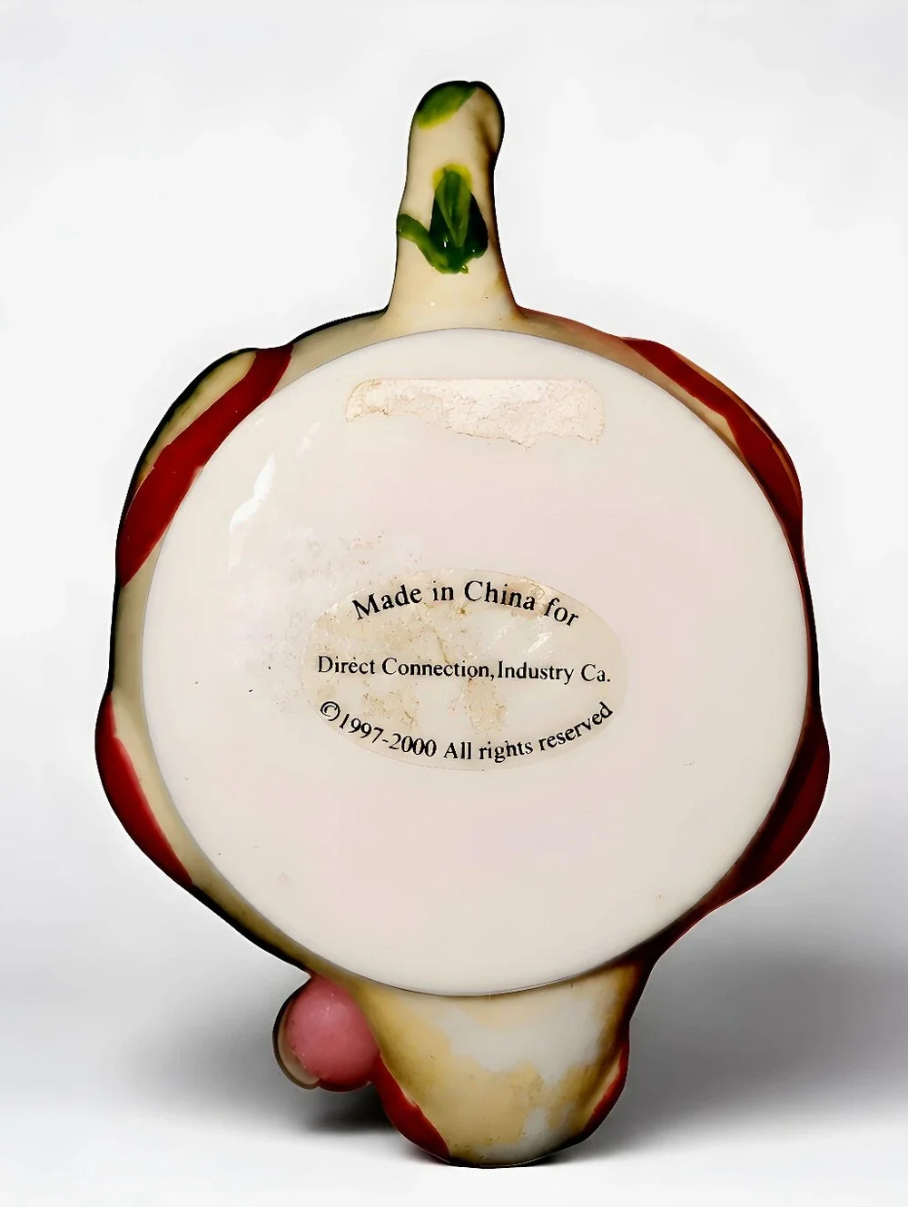 Miniature Hand-Painted Apple Teapot Hinged Trinket Box